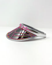 Silver Pink Disco Visor