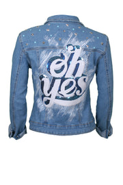 Oh Yes! denim jacket embellishment with stars and sequins