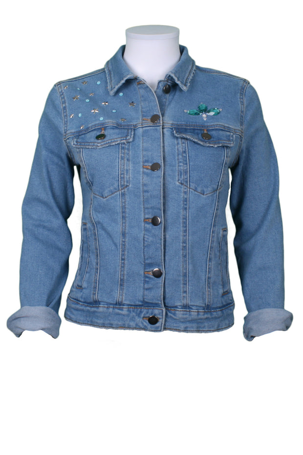 Oh Yes! denim jacket embellishment with stars and sequins
