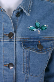 Oh Yes! denim jacket embellishment with stars and sequins