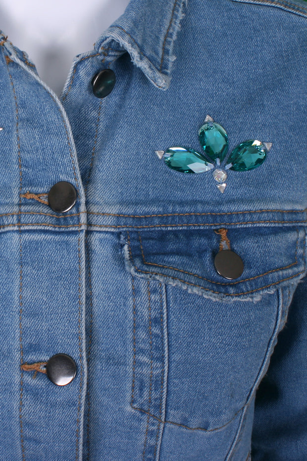 Oh Yes! denim jacket embellishment with stars and sequins