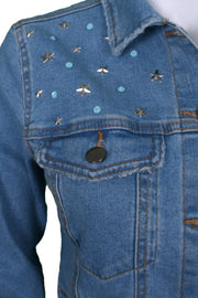 Oh Yes! denim jacket embellishment with stars and sequins